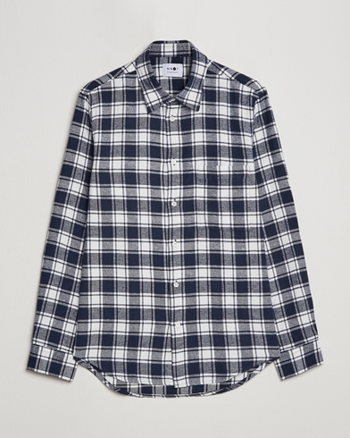 Men | Shirts | NN07 | Arne Brushed Cotton Checked Shirt Navy/White