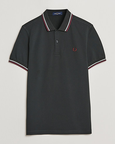 Men | Fred Perry | Fred Perry | Twin Tipped Polo Shirt Night Green Ecru