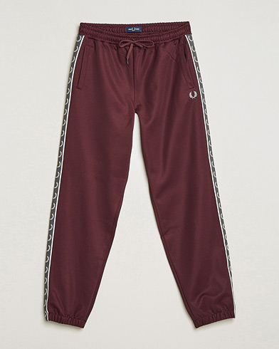 Men | Sweatpants | Fred Perry | Taped Track Pants Oxblood