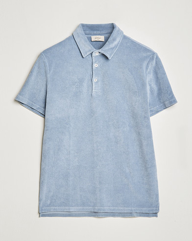 Men | Polo Shirts | Altea | Short Sleeve Terry Polo Dusty Blue