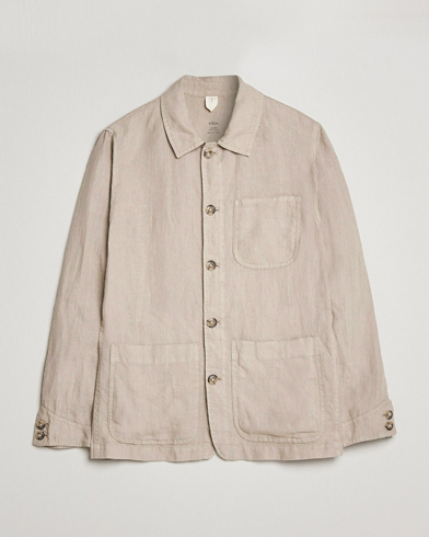Men | Spring Jackets | Altea | Linen Shirt Jacket Beige