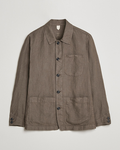Men | Italian Department | Altea | Linen Shirt Jacket Olive