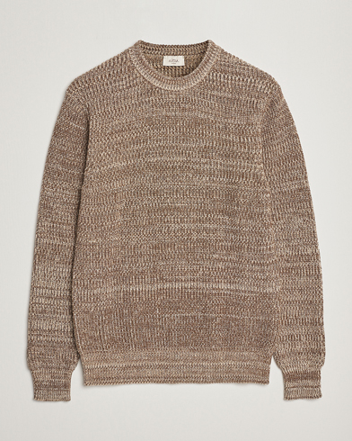 Men | Italian Department | Altea | Rib Cotton Sweater Brown Melange