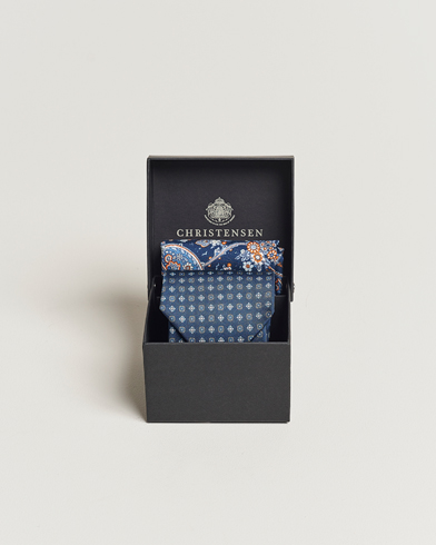 Men | Dark Suit | Amanda Christensen | Box Set Silk Twill 8cm Tie With Pocket Square Navy