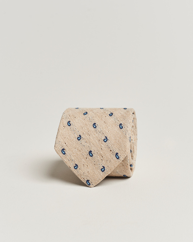 Men | Ties | Amanda Christensen | Silk/Linen/Cotton Paisley 8cm Tie Sand