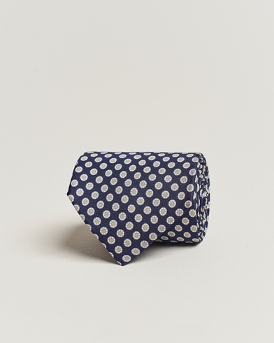 Men |  | Amanda Christensen | Silk Twill Printed 8cm Tie Navy/Green