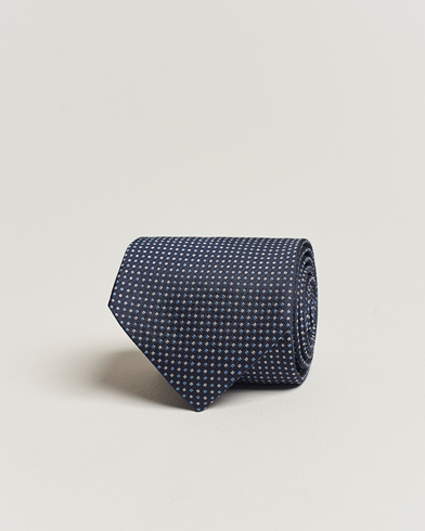 Men |  | Amanda Christensen | Silk Micro Printed 8cm Tie Navy