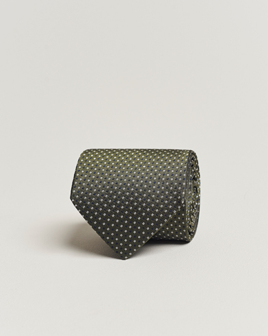 Men | Ties | Amanda Christensen | Silk Micro Printed 8cm Tie Olive