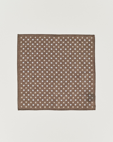 Men | Pocket Squares | Amanda Christensen | Linen Printed Flower Pocket Square Brown