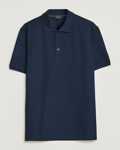 Men | Polo Shirts | Brioni | Mercerized Cotton Piquet Navy