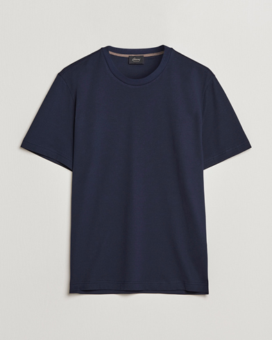 Men | Quiet Luxury | Brioni | Short Sleeve Cotton T-Shirt Navy