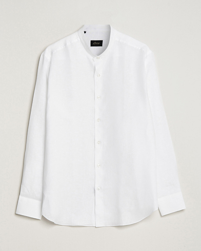 Men | Brioni | Brioni | Linen Guru Collar Shirt White