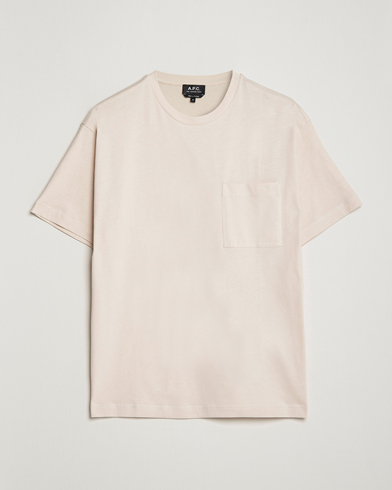 Men | Short Sleeve T-shirts | A.P.C. | Short Sleeve Pocket T-Shirt Ecru