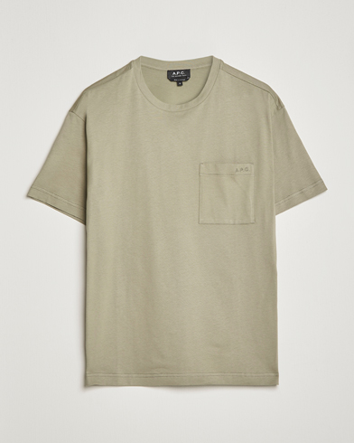 Men | Short Sleeve T-shirts | A.P.C. | Short Sleeve Pocket T-Shirt Light Olive