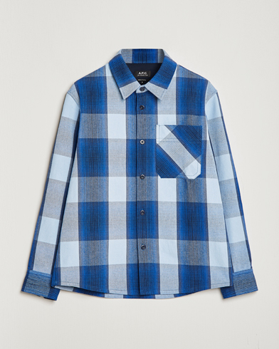 Men | An Overshirt Occasion | A.P.C. | Basile Shirt Jacket Blue Plaid
