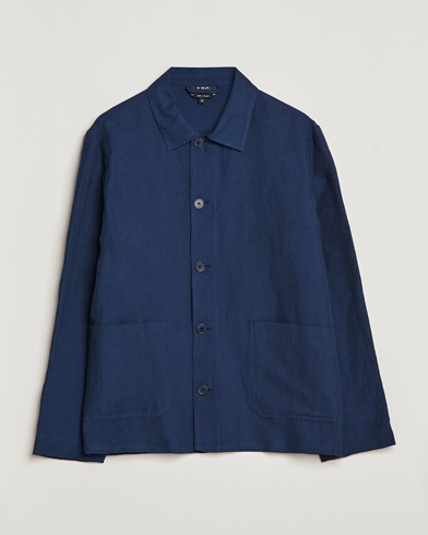 Men | Coats & Jackets | A.P.C. | Kerlouan Linen Chore Jacket Navy