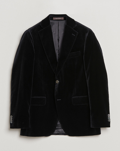 Men | Cotton Blazers | Oscar Jacobson | Fogerty Velvet Blazer Black