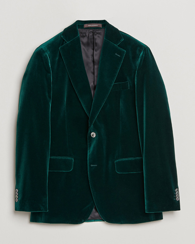 Men | Cotton Blazers | Oscar Jacobson | Fogerty Velvet Blazer Green