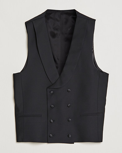 Men | Oscar Jacobson | Oscar Jacobson | Hale Wool Tuxedo Waistcoat Black