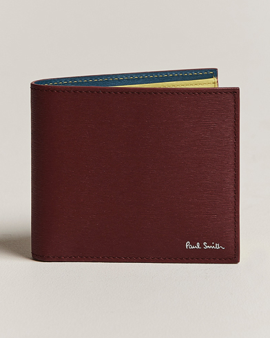 Men | Bi-fold & Zip Wallets | Paul Smith | Color Leather Wallet Wine Red