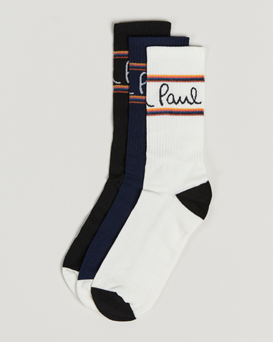 Men |  | Paul Smith | 3-pack Logo Tennis Sock White/Black