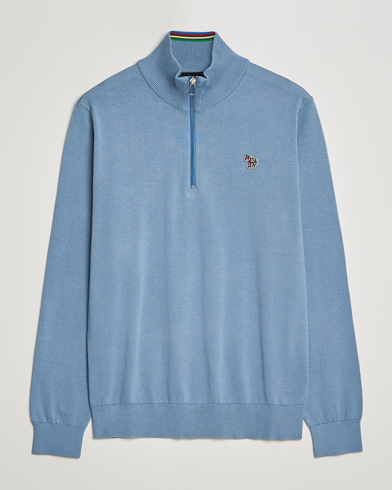 Men | Departments | PS Paul Smith | Zebra Organic Cotton Knitted Half Zip Light Blue