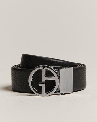 Men | Belts | Giorgio Armani | Reversible Leather Belt Black