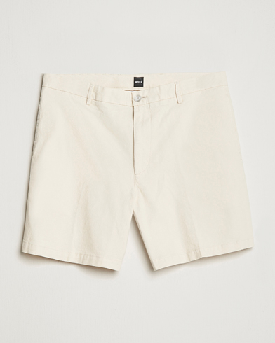 Men | Clothing | BOSS BLACK | Karlos Cotton/Linen Shorts Open White