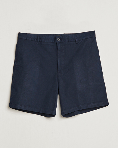Men | Chino Shorts | BOSS BLACK | Karlos Cotton/Linen Shorts Dark Blue