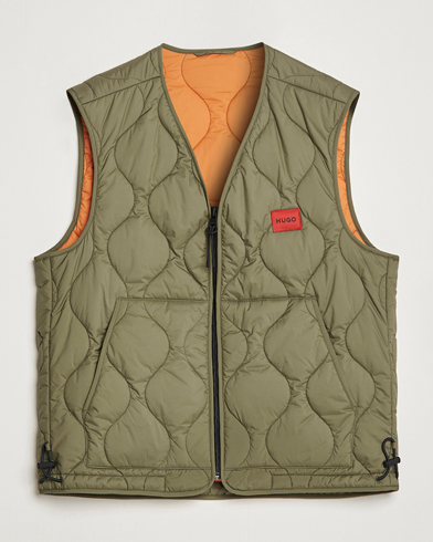 Men | Clothing | HUGO | Bethano Onion Quilt Vest Open Green