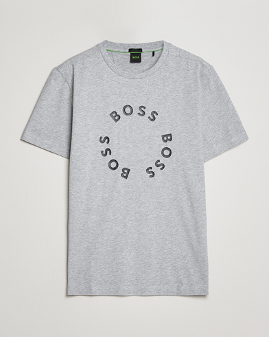 Men |  | BOSS GREEN | Circle Logo Crew Neck T-Shirt Light Grey