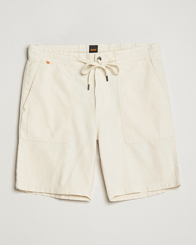Men |  | BOSS ORANGE | Sisla Cotton/Linen Drawstring Shorts Light Beige