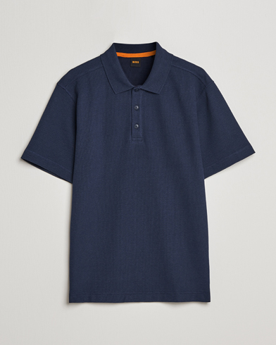 Men | Polo Shirts | BOSS Casual | Petempesto Knitted Polo Dark Blue