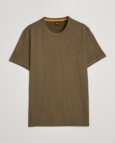 Men | BOSS Casual | BOSS Casual | Tegood Slub Crew Neck T-Shirt Dark Green