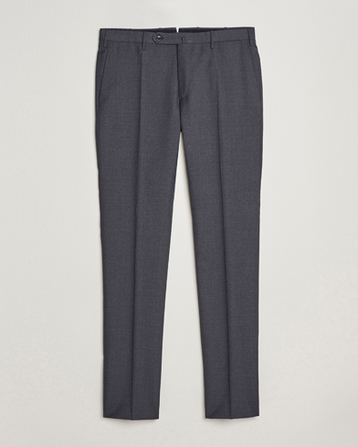 Men | Suit Trousers | Incotex | Slim Fit Tropical Wool Trousers Dark Grey