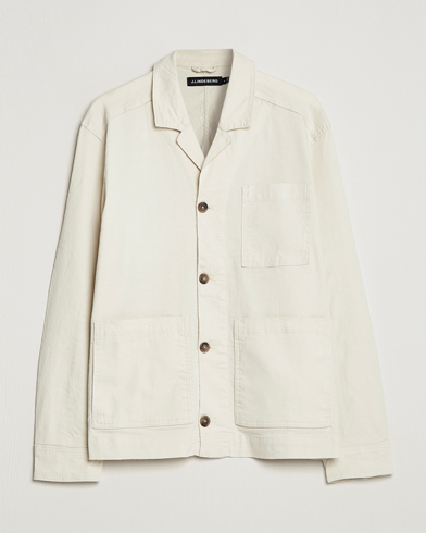 Men | Shirt Jackets | J.Lindeberg | Errol Linen/Cotton Workwear Overshirt Turtledove