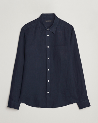 Men | Clothing | J.Lindeberg | Slim Fit Clean Linen Shirt Navy