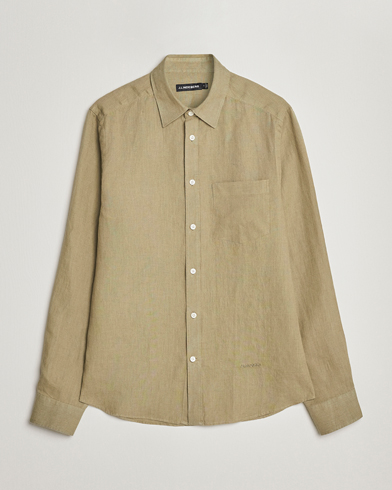Men | Clothing | J.Lindeberg | Slim Fit Clean Linen Shirt Aloe