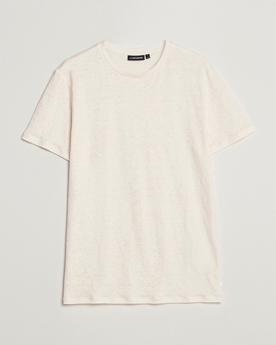 Men | White t-shirts | J.Lindeberg | Coma Linen Tee Turtledove