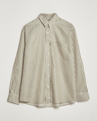 Men | Casual Shirts | Jeanerica | Come Tencel Striped Shirt Green/White
