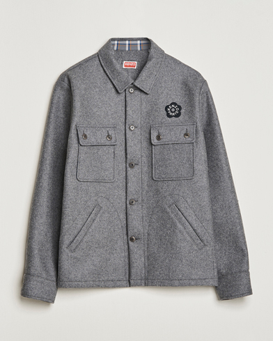 Men | Shirt Jackets | KENZO | Wool Overshirt Antracite
