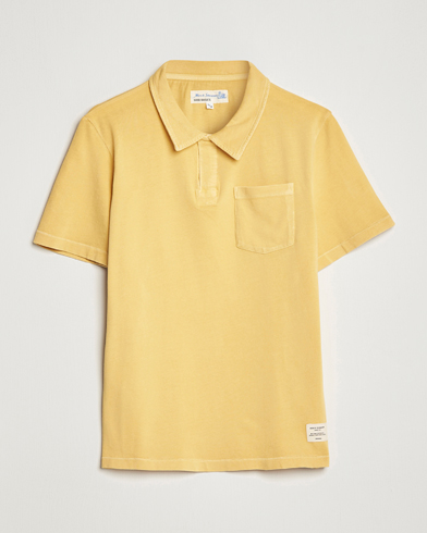 Men | Polo Shirts | Merz b. Schwanen | Organic Cotton Washed Polo Sunshine Yellow