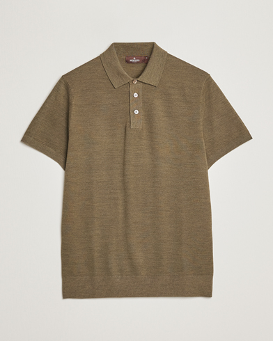 Men |  | Morris Heritage | Alberto Knitted Short Sleeve Polo Shirt Olive