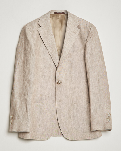 Men | Linen Blazers | Morris Heritage | Mike Patch Pocket Linen Suit Blazer Beige