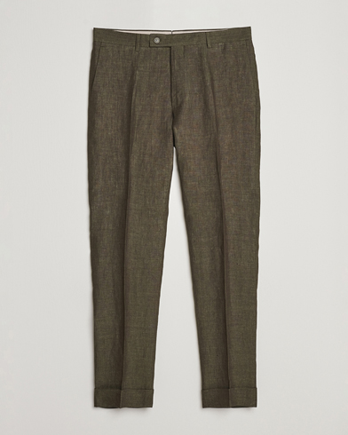 Men |  | Morris Heritage | Jack Linen Suit Trousers Olive