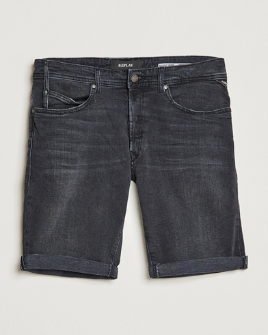 Men | Jeans shorts | Replay | RBJ901 Super Stretch Bio Denim Shorts Washed Black
