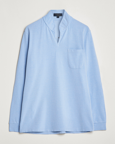 Men | Long Sleeve Polo Shirts | SEASE | Elen Piquet Polo Light Blue