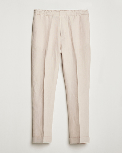 Men | Trousers | Tiger of Sweden | Taven Linen Trousers Cream Sand
