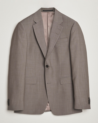 Men | Suit Jackets | Tiger of Sweden | Justin Herringbone Wool Blazer Dark Sand