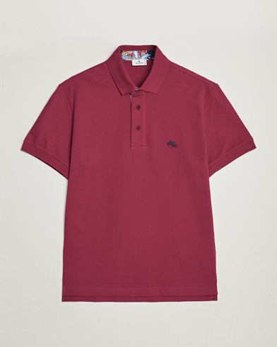 Men | Clothing | Etro | Short Sleeve Contrast Paisley Polo Rosa